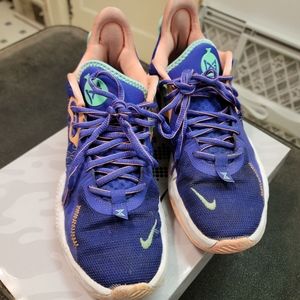 EUC Nike Paul George 5 Lapis/Blue Void-Crimson Bliss Basketball Shoes